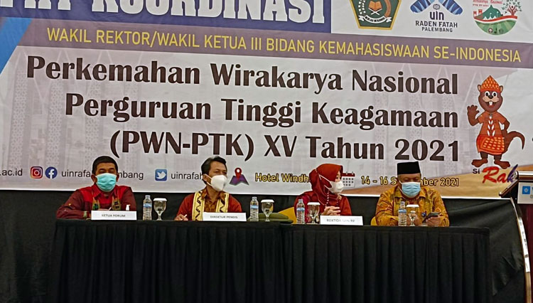 Suasana rapat koordinasi tentang Perkemahan Wirakarya Nasional Perguruan Tinggi Keagamaan (PWN PTK) ke XV di UIN Palembang (Foto: Dok UIN Palembang)
