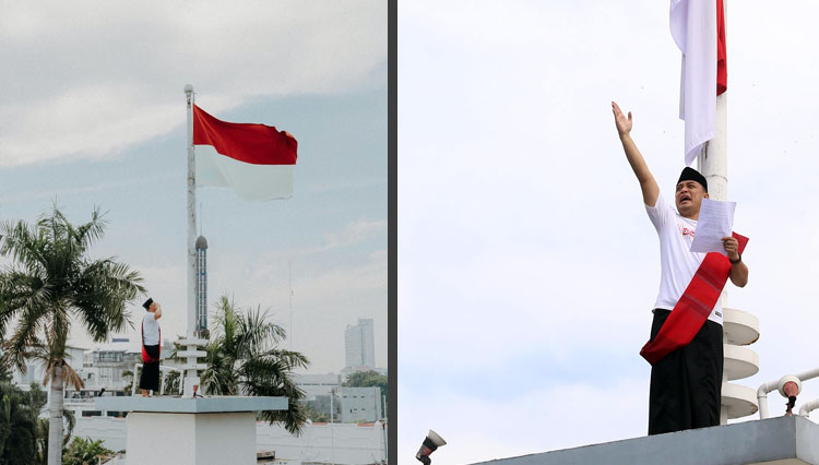 Wali Kota Surabaya Eri Cahyadi tampil dalam film Arek Suroboyo memperingati peristiwa perobekan bendera Belanda di atas hotel Yamato. (FOTO: Eri Cahyadi for Times Indonesia) 
