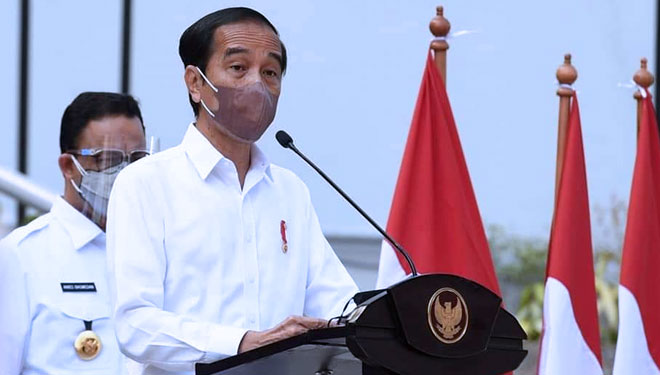Presiden Jokowi meresmikan Rumah Susun (Rusun) Pasar Rumput beserta kios pasar dan fasilitas penunjang lainnya yang berlokasi di Rusun Pasar Rumput, Kecamatan Setiabudi, Jakarta Selatan. (FOTO: BPMI)