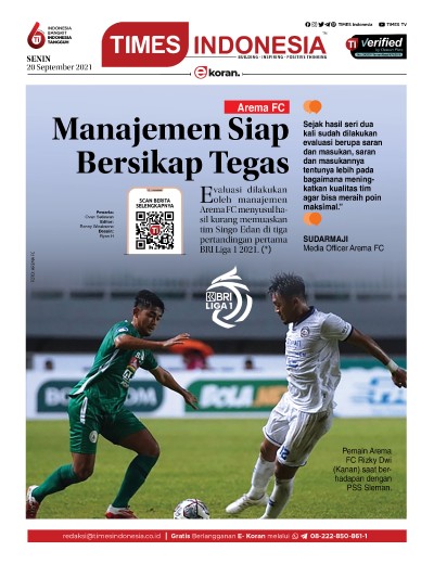 Edisi Senin, 20 September 2021: E-Koran, Bacaan Positif Masyarakat 5.0