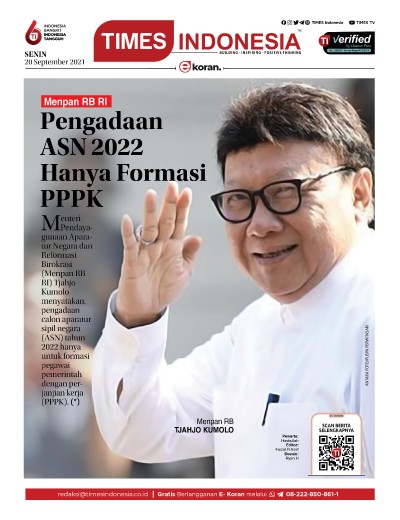 Edisi Senin, 20 September 2021: E-Koran, Bacaan Positif Masyarakat 5.0