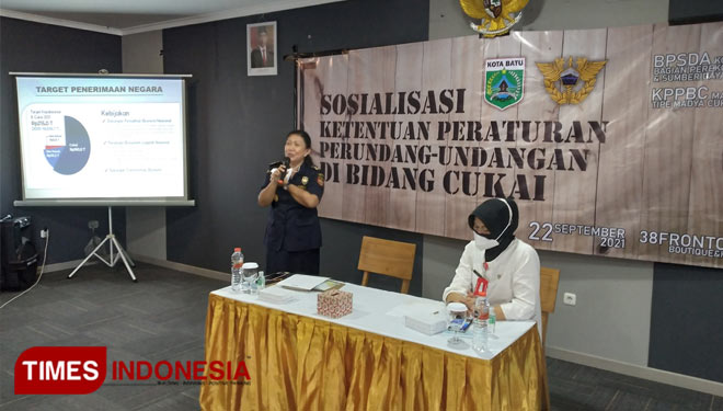 Suasana Sosialisasi Ketentuan Peraturan Perundang-undangan di Bidang Cukai yang dilaksanakan BPSDA Kota Batu. (Muhammad Dhani Rahman/TIMES Indonesia)