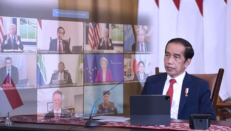 Presiden Jokowi saat pidato di PBB melakukan virtual. (FOTO: Setkab RI)