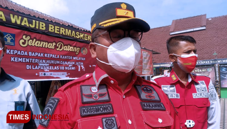 Kepala Kantor Wilayah (Kakanwil) Kementerian Hukum dan Ham Provinsi Jawa Timur, Krismono saat memberikan keterangan. (FOTO: M.Miftakul/TIMES Indonesia)