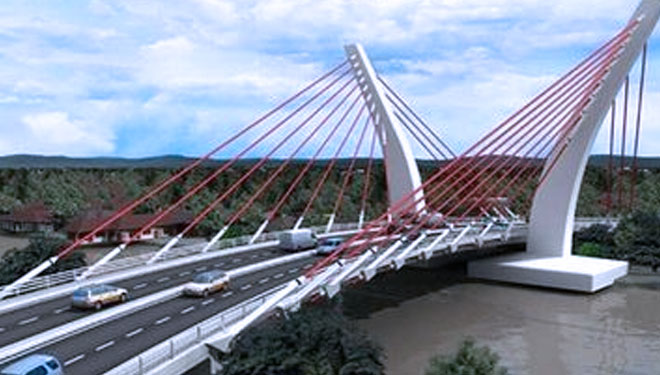 Jembatan Sei Alalak di Kalsel yang akan segera dibuka untum umum. (FOTO: Kompas)