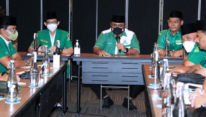 Menag Gus Yaqut membuka rakornas Ansor di Jakarta. (foto: GP Ansor for TIMES Indonesia)