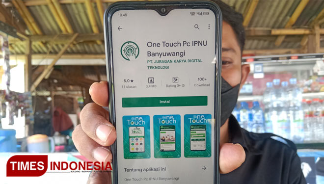 Aplikasi Kaderisasi One Touch milik IPNU Banyuwangi (FOTO: Riswan Efendi/TIMES Indonesia)