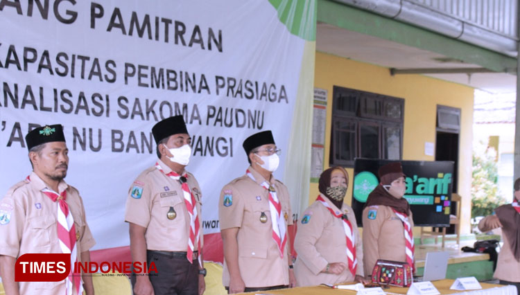 LP Ma'arif NU Banyuwangi saat pembukaan ceremony Karang Pamitran (Foto : Rizki Alfian/ TIMESIndonesia)