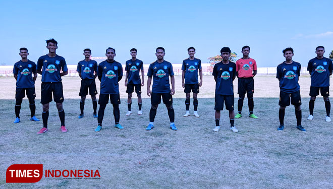 Para pemain Persemag Magetan. (FOTO: Aditya Candra/TIMES Indonesia)