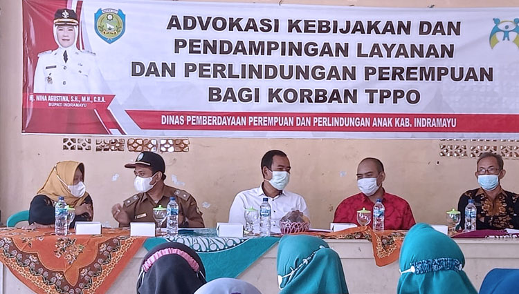 Sosialisasi pencegahan praktek TPPO dan kekerasan pada perempuan dan anak. (FOTO: Diskominfo Kabupaten Indramayu)