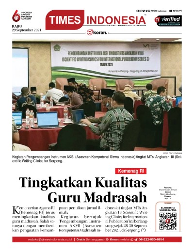 Edisi Rabu, 29 September 2021: E-Koran, Bacaan Positif Masyarakat 5.0 