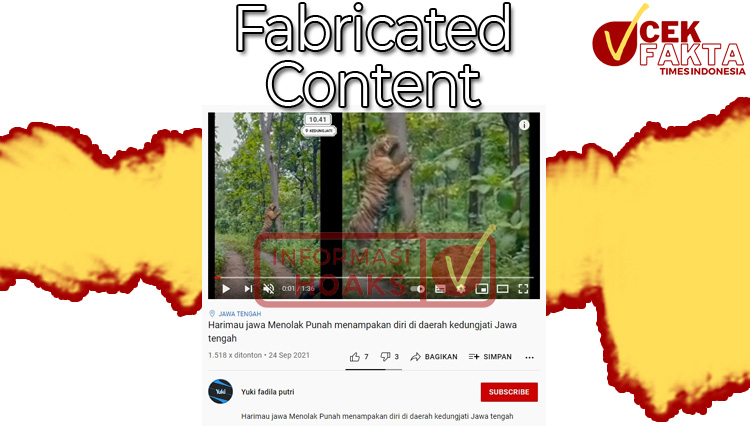 Video seekor harimau di kawasan hutan yang diklaim berlokasi di Kecamatan Kedungjati, Grobogan, Jawa Tengah.