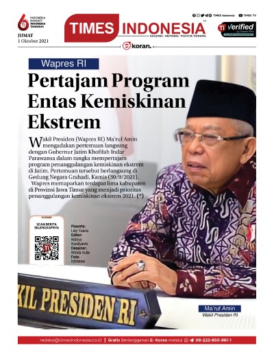 Edisi Jumat, 1 Oktober 2021: E-Koran, Bacaan Positif Masyarakat 5.0