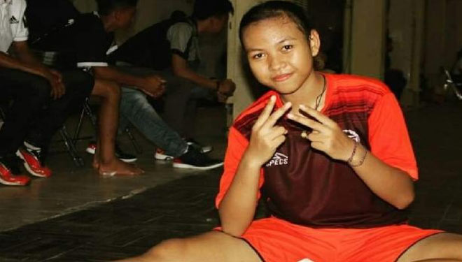 Sosok Frisca Kharisma Indrasari atlet asal Sumpiuh, Banyumas peraih emas PON XX Papua bersama tim Sepaktakraw Jawa Tengah.(FOTO : Facebook Frisca Kharisma)