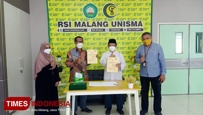 Penandatanganan kerja sama antara RSI Unisma dan NUJEK Malang Raya. (Foto: Dok. RSI UNISMA for TIMES Indonesia)