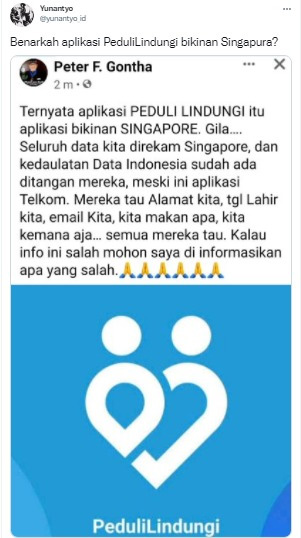 cek fakta aplikasi pedulilindungi