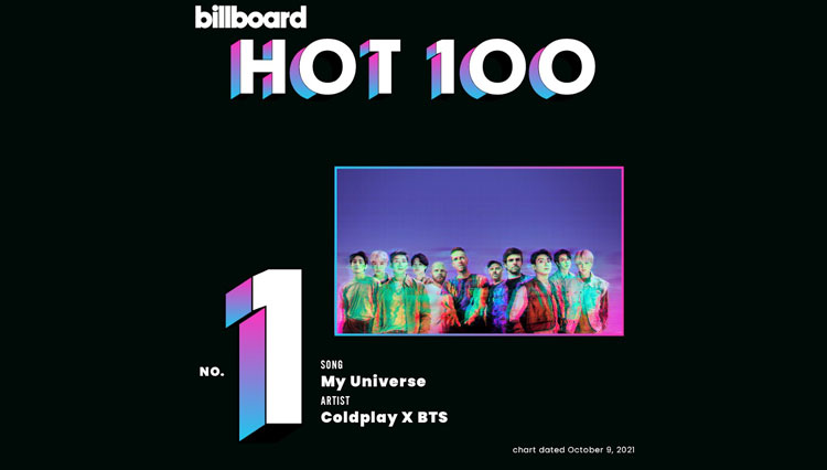 My Universe berhasil puncaki Billboard hot 100. (FOTO: Twitter Coldplay)