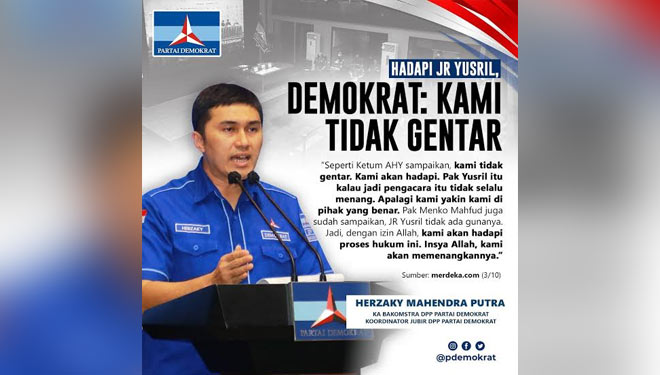 Jubir Partai Demokrat, Herzaky Mahendra Putra. (FOTO: dokumentasi Partai Demokrat via Twitter @PDemokrat)