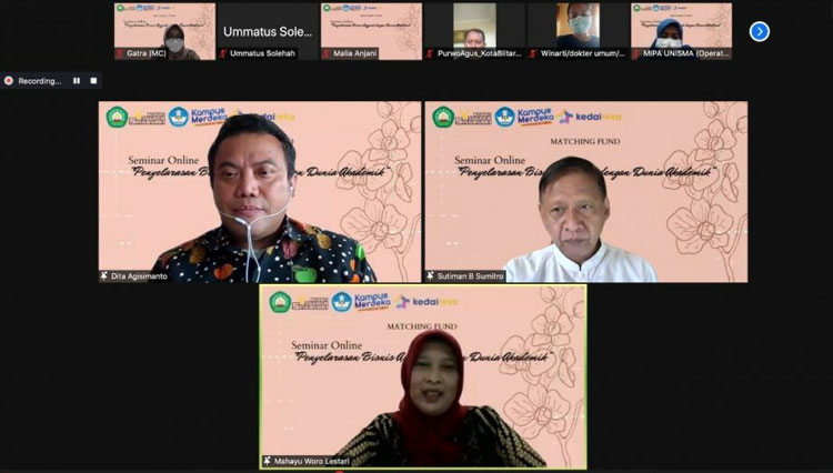 Pemateri acara seminar online Prof Sutiman B. Sumitro, S.U., D.Sc. dan Dr. Dita Agisimanto, S.P., M.P.