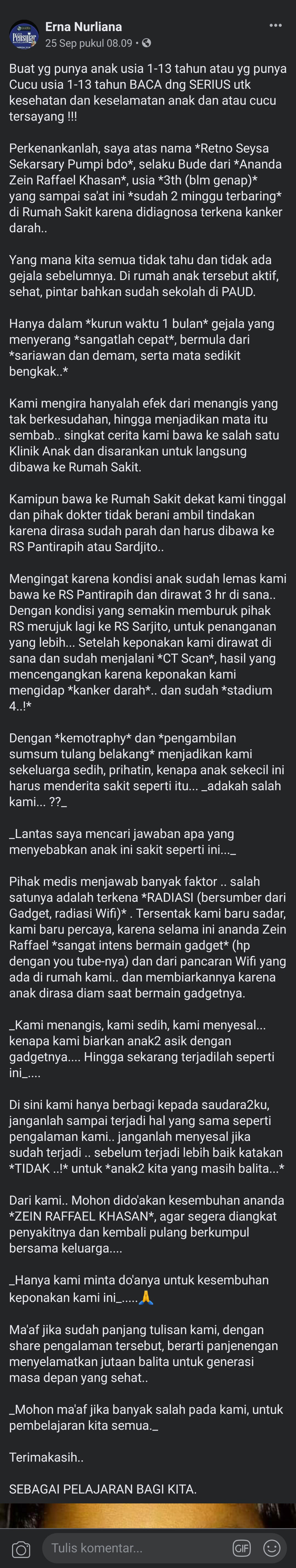 cek fakta kanker darah radiasi wifi