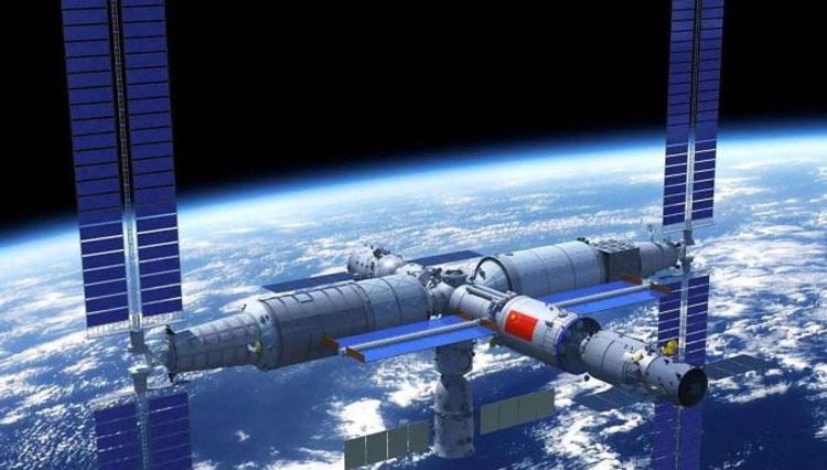 Stasiun luar angkasa Tiangong China memiliki desain modular yang mirip dengan Stasiun Luar Angkasa Internasional. (FOTO:  China Manned Space Engineering Office)
