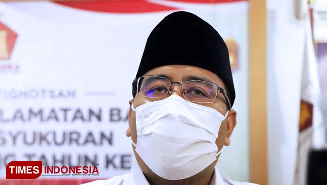 Ketua Gerindra Jatim Anwar Sadad, Minggu (17/10/2021). (Foto: Lely Yuana/TIMES Indonesia) 