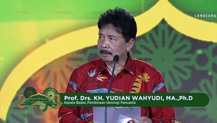 Kepala Badan Pembinaan Ideologi Pancasila (BPIP) Prof Yudian Wahyudi. (FOTO: Tangkapan Layar YouTobe TVRI)