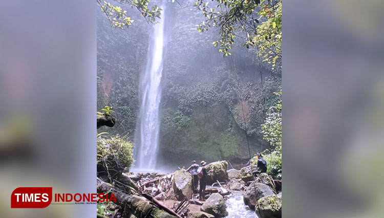 Salahsatu spot air terjun yang akan dilintasi peserta Jelajah Alam Rimba Candi 2021. (FOTO: Asnadi/TIMES Indonesia)