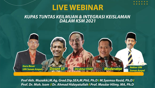 Webinar dengan tema “Kupas Tuntas Keilmuan & Integrasi Keislaman dalam KSM 2021.” (foto: Dok.Komite Nasional KSM 2021