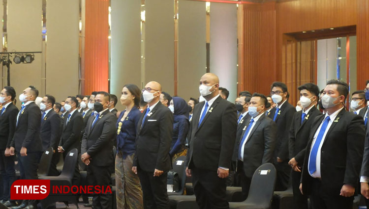 Suasana Pelantikan Pengurus BPD HIPMI Jatim di Hotel JW Mariot Surabaya, Rabu (27/10/2021). (Foto: Khusnul Hasana/TIMES Indonesia)
