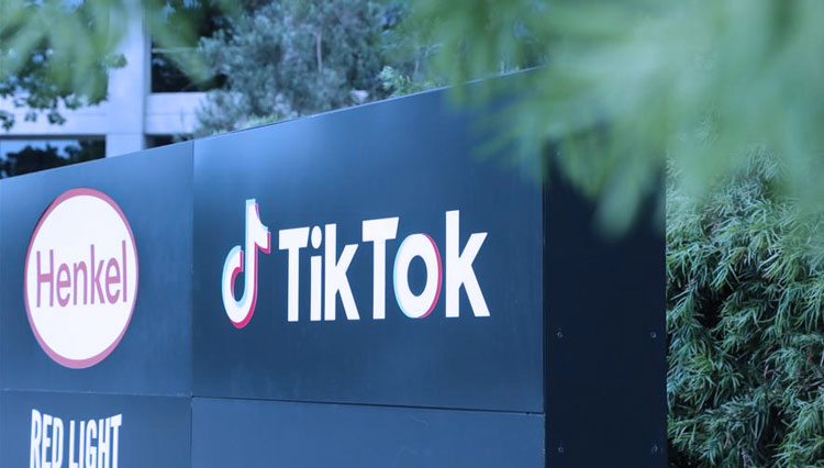 Tanda nama kantor TikTok di Amerika Serikat. (foto: chinnadaily)