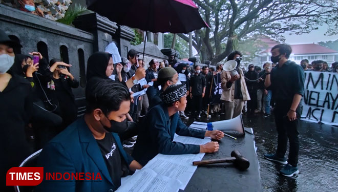 Ratusan Mahasiswa di Kota Malang Soroti Dua Tahun Kinerja Duet Jokowi-KH Ma'ruf Amin