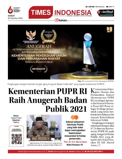 Edisi Jumat, 29 Oktober 2021: E-Koran, Bacaan Positif Masyarakat 5.0
