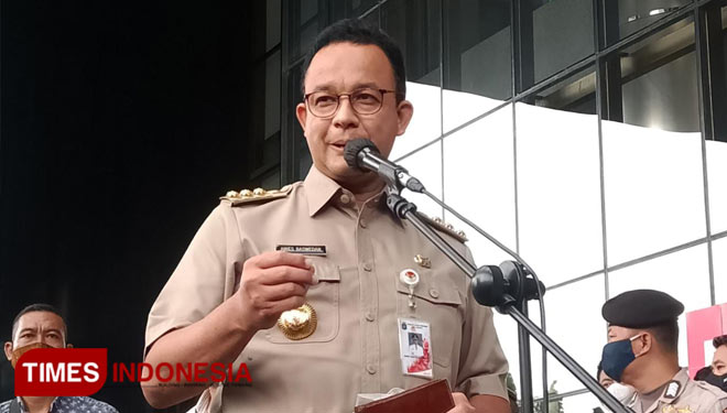 Gubernur DKI Jakarta Anies Baswedan. Ia adalah salah satu pejabat yang sudah dideklarasikan sebagai Capres 2024. (FOTO: Moh Ramli/ TIMES Indonesia)