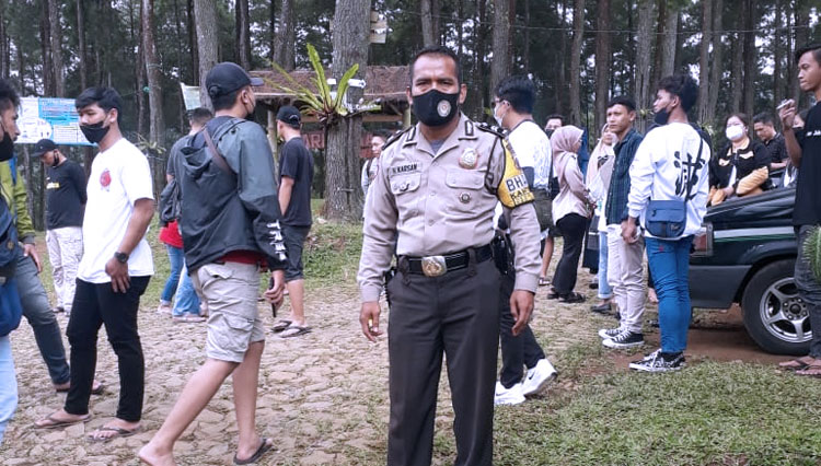Polres Ciamis Lakukan Patroli Penerapan PPKM Level 3 di Kawasan Wisata