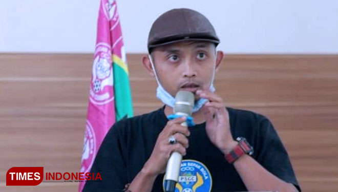 Ghozin, Ketua umum DPP Balad Galuh sampaikan optimisnya terhadap PSGC kembali raih promosi ke Liga Dua (foto: Susi/TIMES Indonesia)