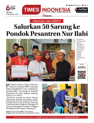 Edisi Selasa, 2 November 2021: E-Koran, Bacaan Positif Masyarakat 5.0