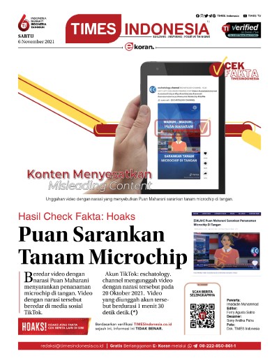 Edisi Sabtu, 6 November 2021: E-Koran, Bacaan Positif Masyarakat 5.0