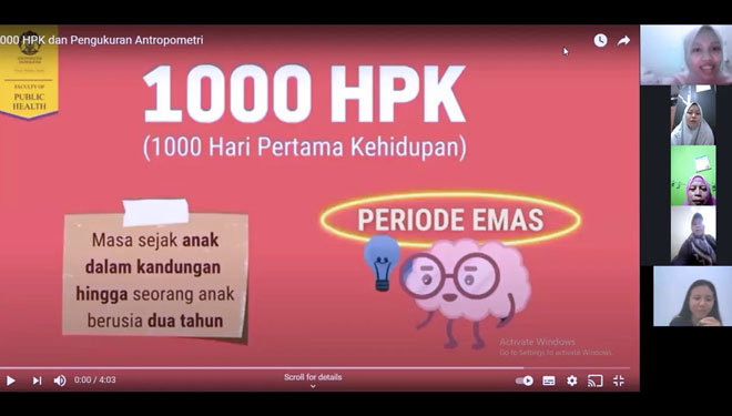 Edukasi pentingnya asupan gizi selama 1000 hari pertama kehidupan anak.(Dok.FKM UI) 