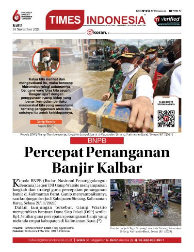 Edisi Rabu, 10 November 2021: E-Koran, Bacaan Positif Masyarakat 5.0