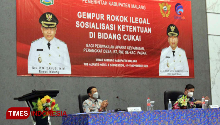 Sosialisasi Cukai yang digelar Diskominfo Kabupaten Malang bagi warga Pagak. (Foto : Binar Gumilang/TIMES Indonesia)