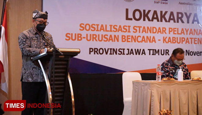 Sekretaris Daerah (Sekda) Banyuwangi, Ir. Mujiono saat membeli paparan (Foto : Rizki Alfian/TIMES Indonesia)