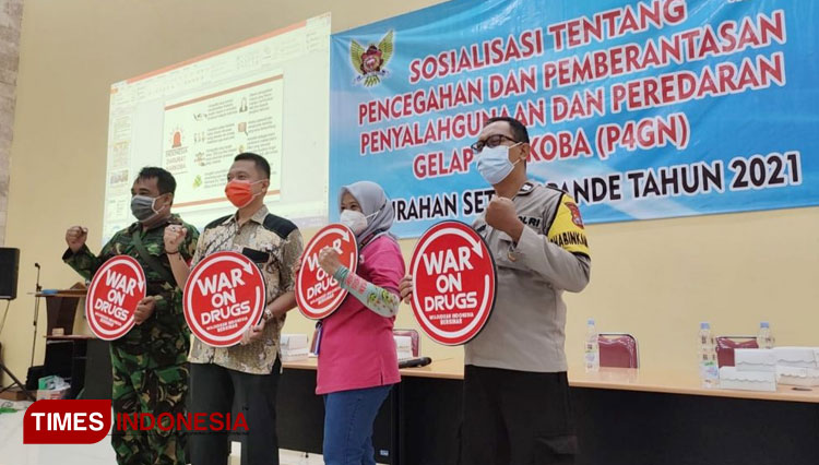 BNN Kota Kediri Bersama Kelurahan Setonopande Serukan Gerakan Jatim Sangar