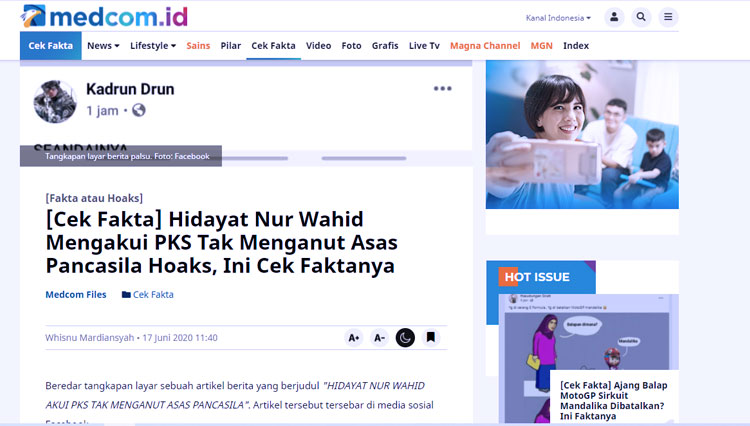 cek fakta Hidayat Nur Wahid PKS 3