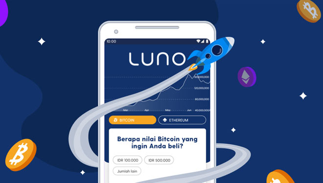 Aplikasi perdagangan kripto Luno. (Foto: Luno)