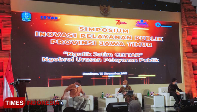 Simposium Ngulik Jatim CETTAR’’ Ngobrol Urusan Pelayanan Publik di Grand City Surabaya, Kamis (18/11/2021).(Foto : Artha/MG-TIMES Indonesia) 