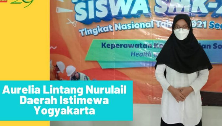 Aurelia Lintang Nurulail saat pelaksanaan LKS Nasional secara daring pada 25-27 Oktober 2021. (Foto: Humas SMK Kesehatan Sadewa for TIMES Indonesia)