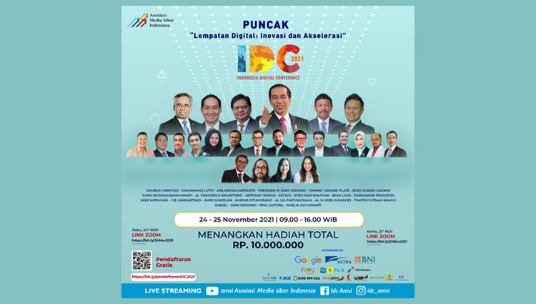 Poster acara puncak Indonesia Digital Conference 2021 (IDC AMSI 2021) (FOTO: AMSI for TIMES Indonesia) 