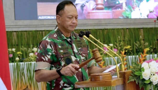 Kasau saat memberikan sambutan pada pembukaam MTQ dan MHQ TNI AU 2021. (Foto: Dispenau) 