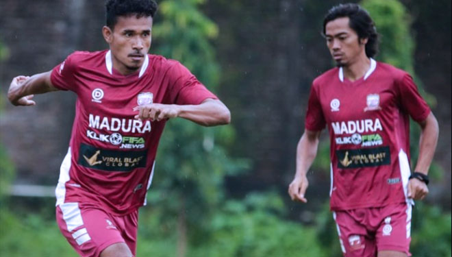 Latihan jelang pertandingan Madura United akan berhadapan dengan Persik Kediri pada pekan ke-13 Liga 1 2021. (Foto: Madura IG Madura United)